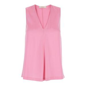 Jucca Women Pink Silk Sleeveless Top With V Neck Woman